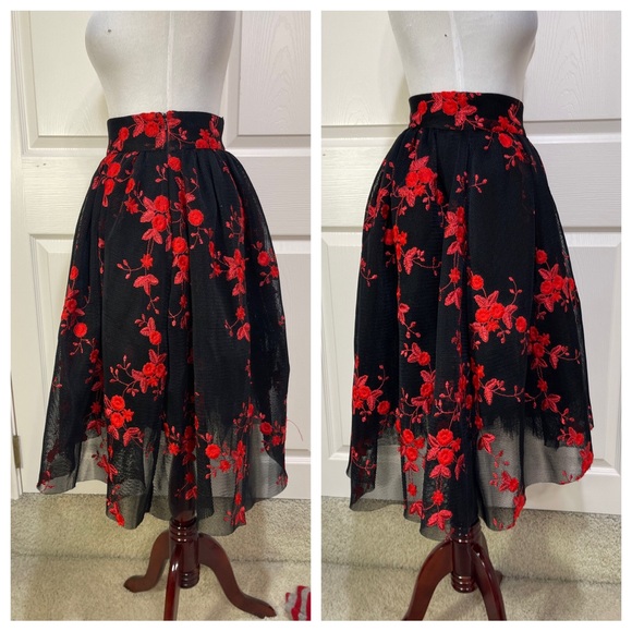 maje tulle embroidered skirt - Picture 3 of 7